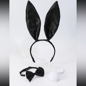 🐰 Awesome 3 Piece Satin Bunny Rabbit Costume Set: Ears, Bowtie, and tail 🐇